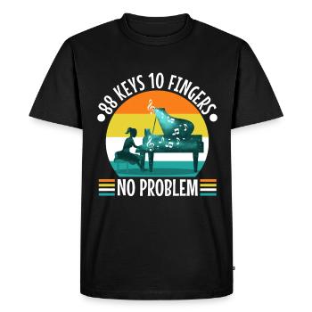 88 touches 10 doigts pas de problème - T-shirt Premium bio Homme - noir - Devant - Nico (187cm)