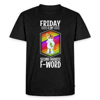 Vendredi est mon deuxième mot préféré - T-shirt Premium bio Homme - noir - Devant - Nico (187cm)