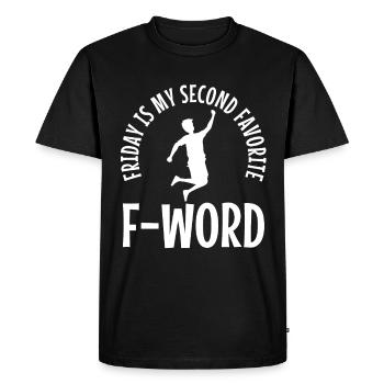 Vendredi est mon deuxième mot préféré - T-shirt Premium bio Homme - noir - Devant - Nico (187cm)