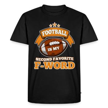 Le football est mon deuxième mot préféré - T-shirt Premium bio Homme - noir - Devant - Nico (187cm)