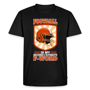 Le football est mon deuxième mot préféré - T-shirt Premium bio Homme - noir - Devant - Nico (187cm)