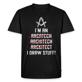 Architect I'm An I Draw Stuff Job Architecture - Men's Premium Organic T-Shirt - black - Front - Nico (187cm)