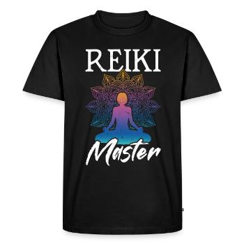 Reiki Master Chakra Energy Yoga Meditation - Men's Premium Organic T-Shirt - black - Front - Nico (187cm)