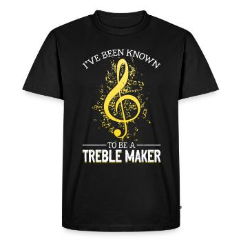 Musician Pun Violin Clef Funny Music Love - Men's Premium Organic T-Shirt - black - Front - Nico (187cm)