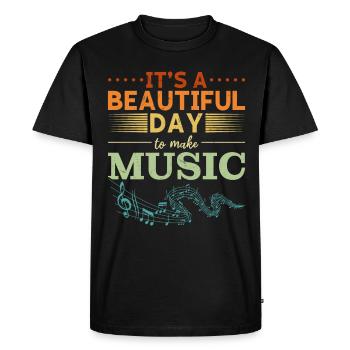 Professeur de musique Chanteur Musicien Mélomane - T-shirt Premium bio Homme - noir - Devant - Nico (187cm)