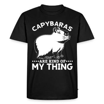 Capybara Lover Femmes Hommes Capybaras - T-shirt Premium bio Homme - noir - Devant - Nico (187cm)