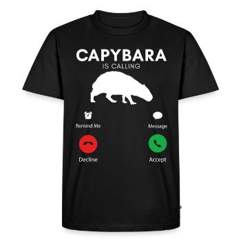 Funny Capybara Humorous Capybaras - Men's Premium Organic T-Shirt - black - Front - Nico (187cm)