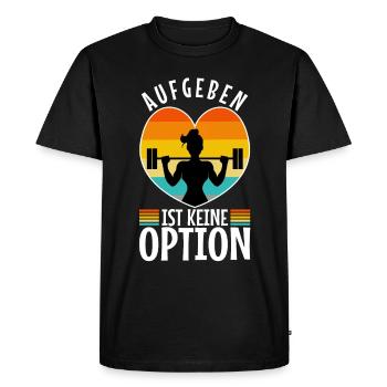 Giving up is not an option - Men's Premium Organic T-Shirt - black - Front - Nico (187cm)