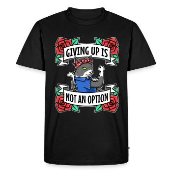Giving up is not an option - Men's Premium Organic T-Shirt - black - Front - Nico (187cm)
