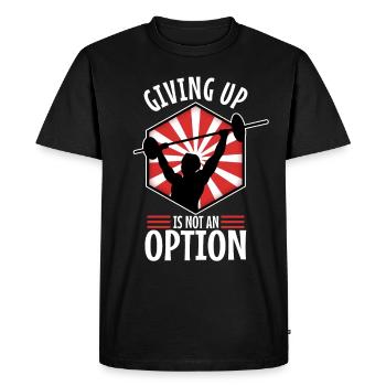 Giving up is not an option - Men's Premium Organic T-Shirt - black - Front - Nico (187cm)
