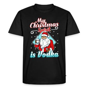 My christmas spirit is vodka - Men's Premium Organic T-Shirt - black - Front - Nico (187cm)