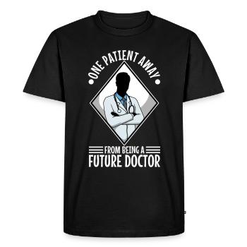 Un patient loin d’être un futur médecin - T-shirt Premium bio Homme - noir - Devant - Nico (187cm)