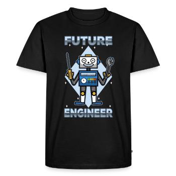 Futur ingénieur - T-shirt Premium bio Homme - noir - Devant - Nico (187cm)