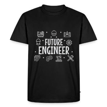 Futur ingénieur - T-shirt Premium bio Homme - noir - Devant - Nico (187cm)