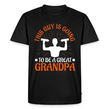 Ce gars va être un grand-père - T-shirt Premium bio Homme - noir - Devant - Nico (187cm)