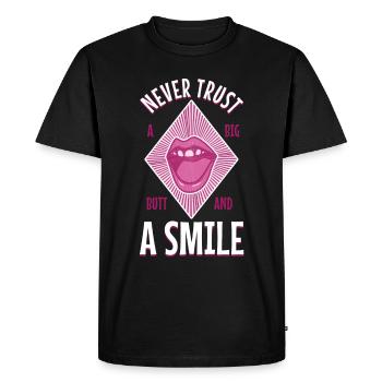 Ne faites jamais confiance à un gros cul et à un sourire - T-shirt Premium bio Homme - noir - Devant - Nico (187cm)