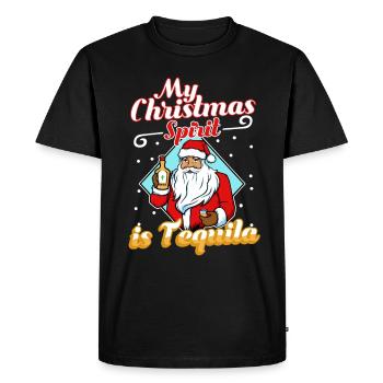 My christmas spirit is Tequila - Men's Premium Organic T-Shirt - black - Front - Nico (187cm)