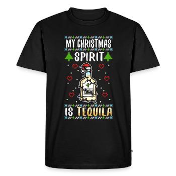 My christmas spirit is Tequila - Men's Premium Organic T-Shirt - black - Front - Nico (187cm)