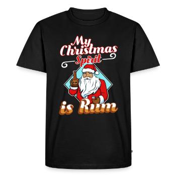 Mon de Noël est le rhum - T-shirt Premium bio Homme - noir - Devant - Nico (187cm)