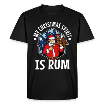 Mon de Noël est le rhum - T-shirt Premium bio Homme - noir - Devant - Nico (187cm)