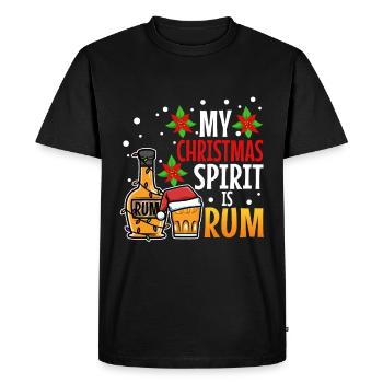 Mon de Noël est le rhum - T-shirt Premium bio Homme - noir - Devant - Nico (187cm)
