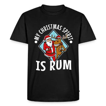 Mon de Noël est le rhum - T-shirt Premium bio Homme - noir - Devant - Nico (187cm)