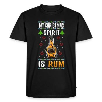 Mon de Noël est le rhum - T-shirt Premium bio Homme - noir - Devant - Nico (187cm)