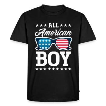 America USA American American - Men's Premium Organic T-Shirt - black - Front - Nico (187cm)