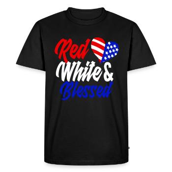 America USA American American - Men's Premium Organic T-Shirt - black - Front - Nico (187cm)