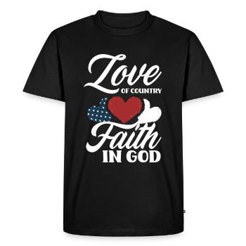 America USA American American - Men's Premium Organic T-Shirt - black - Front - Nico (187cm)