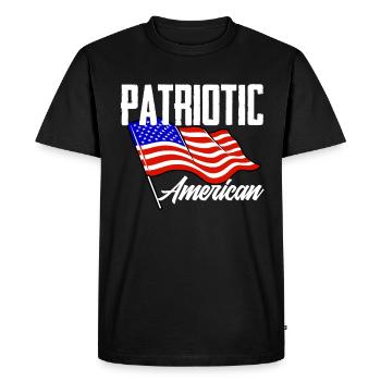 America USA American American - Men's Premium Organic T-Shirt - black - Front - Nico (187cm)