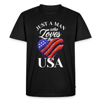 Amérique États-Unis Américain Américain - T-shirt Premium bio Homme - noir - Devant - Nico (187cm)