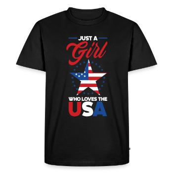 America USA American American - Men's Premium Organic T-Shirt - black - Front - Nico (187cm)