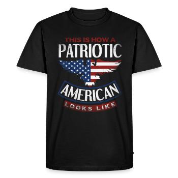 Amérique États-Unis Américain Américain - T-shirt Premium bio Homme - noir - Devant - Nico (187cm)