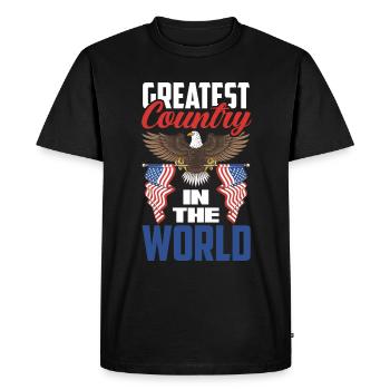 Amérique États-Unis Américain Américain - T-shirt Premium bio Homme - noir - Devant - Nico (187cm)