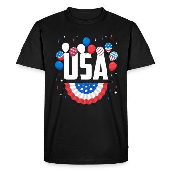 Amérique États-Unis Américain Américain - T-shirt Premium bio Homme - noir - Devant - Nico (187cm)