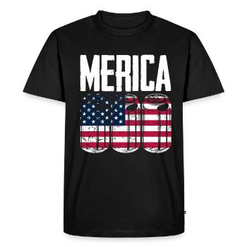 America USA American American - Men's Premium Organic T-Shirt - black - Front - Nico (187cm)
