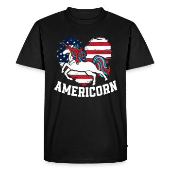 America USA American American - Men's Premium Organic T-Shirt - black - Front - Nico (187cm)
