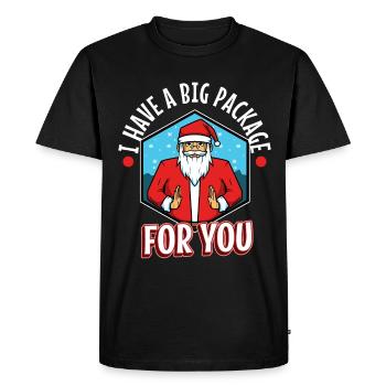 J’ai un gros paquet pour vous - T-shirt Premium bio Homme - noir - Devant - Nico (187cm)