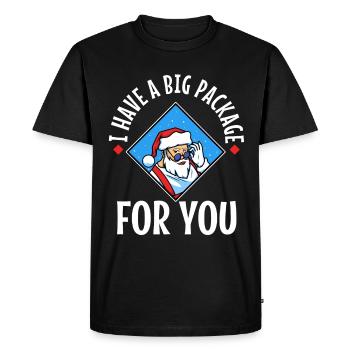 J’ai un gros paquet pour vous - T-shirt Premium bio Homme - noir - Devant - Nico (187cm)