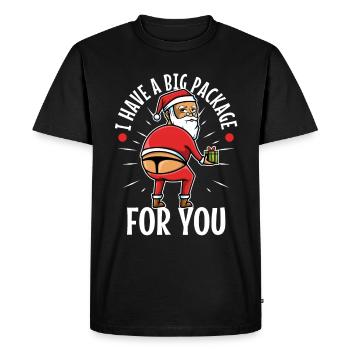 J’ai un gros paquet pour vous - T-shirt Premium bio Homme - noir - Devant - Nico (187cm)
