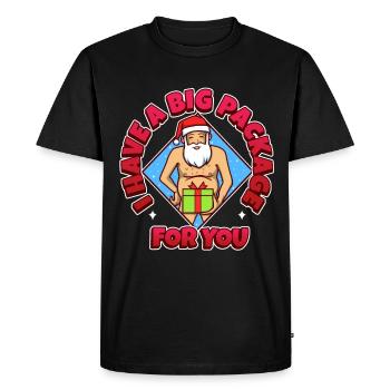 J’ai un gros paquet pour vous - T-shirt Premium bio Homme - noir - Devant - Nico (187cm)
