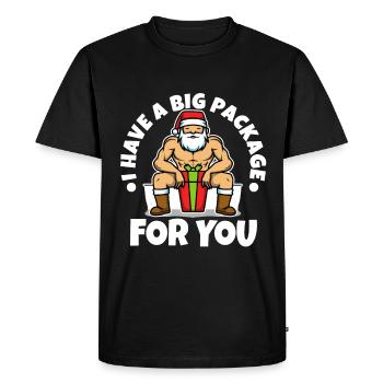 J’ai un gros paquet pour vous - T-shirt Premium bio Homme - noir - Devant - Nico (187cm)