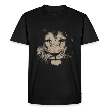 LION TÊTE DE LION CRINIÈRE DE LION AFRIQUE CHAT SAUVAGE LION - T-shirt Premium bio Homme - noir - Devant - Nico (187cm)