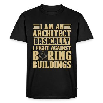 I Am An Architect Basically Architecture Building - Men's Premium Organic T-Shirt - black - Front - Nico (187cm)