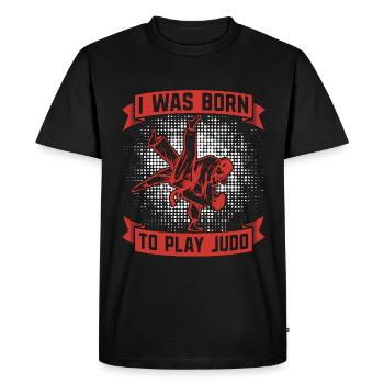 Je suis né pour jouer à l’entraînement de karaté de judo fighter - T-shirt Premium bio Homme - noir - Devant - Nico (187cm)