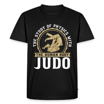 Judo The Study Of Physics Fighter Karate Training - Men's Premium Organic T-Shirt - black - Front - Nico (187cm)