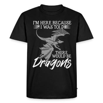 Medieval Men Young Dragon Lovers - Men's Premium Organic T-Shirt - black - Front - Nico (187cm)