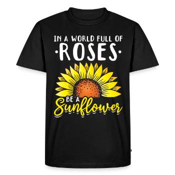 Jardin Tournesols Femmes Jardinage Fleurs - T-shirt Premium bio Homme - noir - Devant - Nico (187cm)