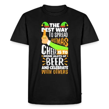La meilleure façon de répandre la joie de Noël - T-shirt Premium bio Homme - noir - Devant - Nico (187cm)